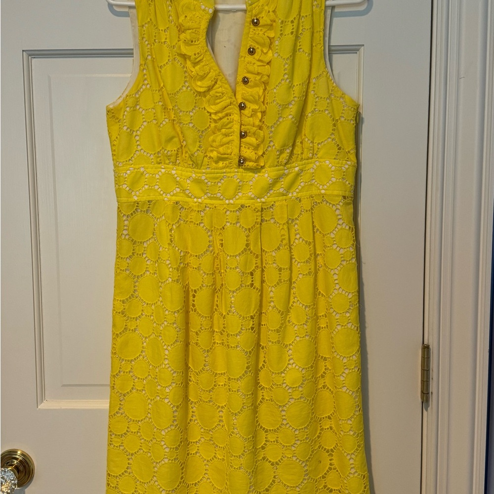 Shoshanna Yellow Pleated Halter Midi Dress